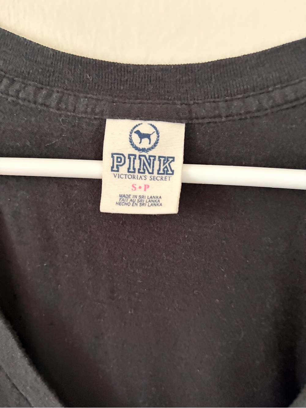 PINK Victoria's Secret Black Logo Short Sleeve Tee